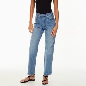 Aritzia Denim Forum Womens Joni High Rise Loose 29L Straight Vintage Jeans 27